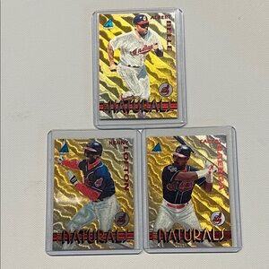 Lot of 3 1994 Pinnacle The Naturals - Albert Belle, Kenny Lofton, Carlos Baerga